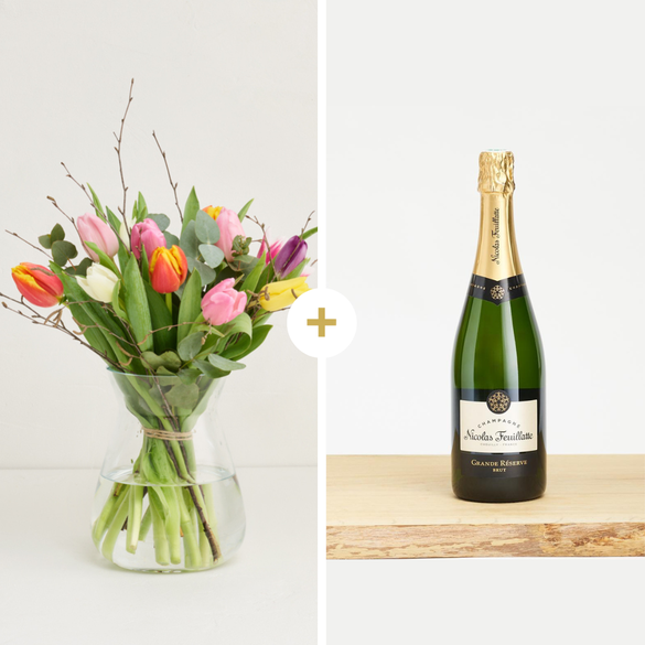 De farverige tulipaner med Nicolas Feuillatte, Sélection Brut, Champagne